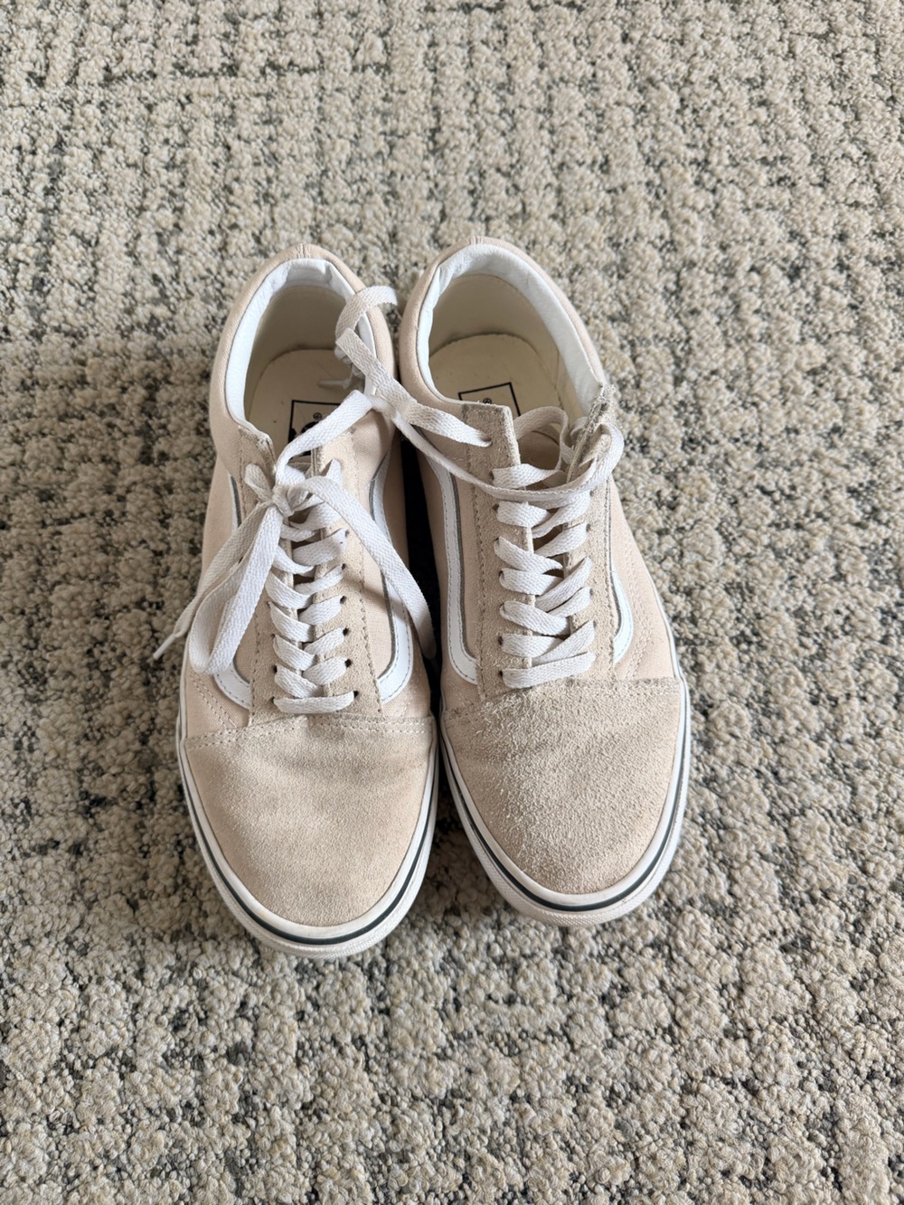 Vans Suede Old Skool Sneakers in Light Beige and White